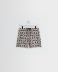 Brockwell - Ecru And Black Seersucker Swim Short