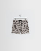 Brockwell - Ecru And Black Seersucker Swim Short