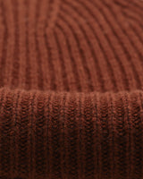 wax london men's Brook - Brown Single Rib Wool Beanie