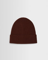 wax london men's Brook - Brown Single Rib Wool Beanie
