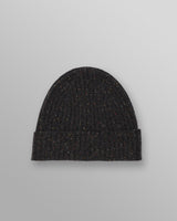 wax london men's Brook - Charcoal Donegal Single Rib Wool Beanie