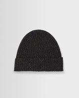 wax london men's Brook - Charcoal Donegal Single Rib Wool Beanie