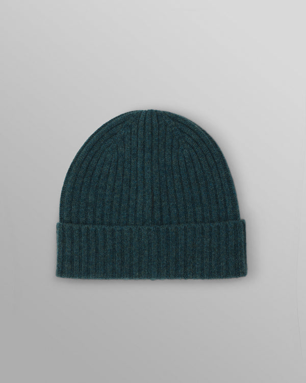 wax london men's Brook - Forest Green Single Rib Wool Beanie