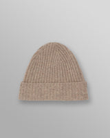 wax london men's Brook - Natural Donegal Single Rib Wool Beanie