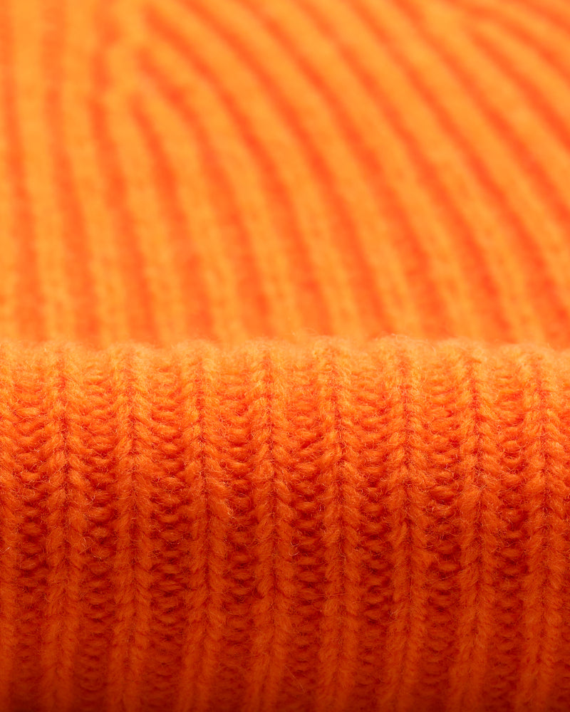 wax london men's Brook - Orange Single Rib Wool Beanie