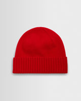 wax london men's Brook - Red Single Rib Wool Beanie