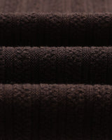 wax london men's Bury - Dark Brown Stripe Zip Polo