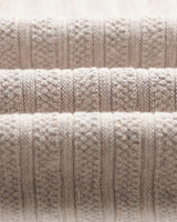 wax london men's Bury - Natural Melange Stripe Zip Polo