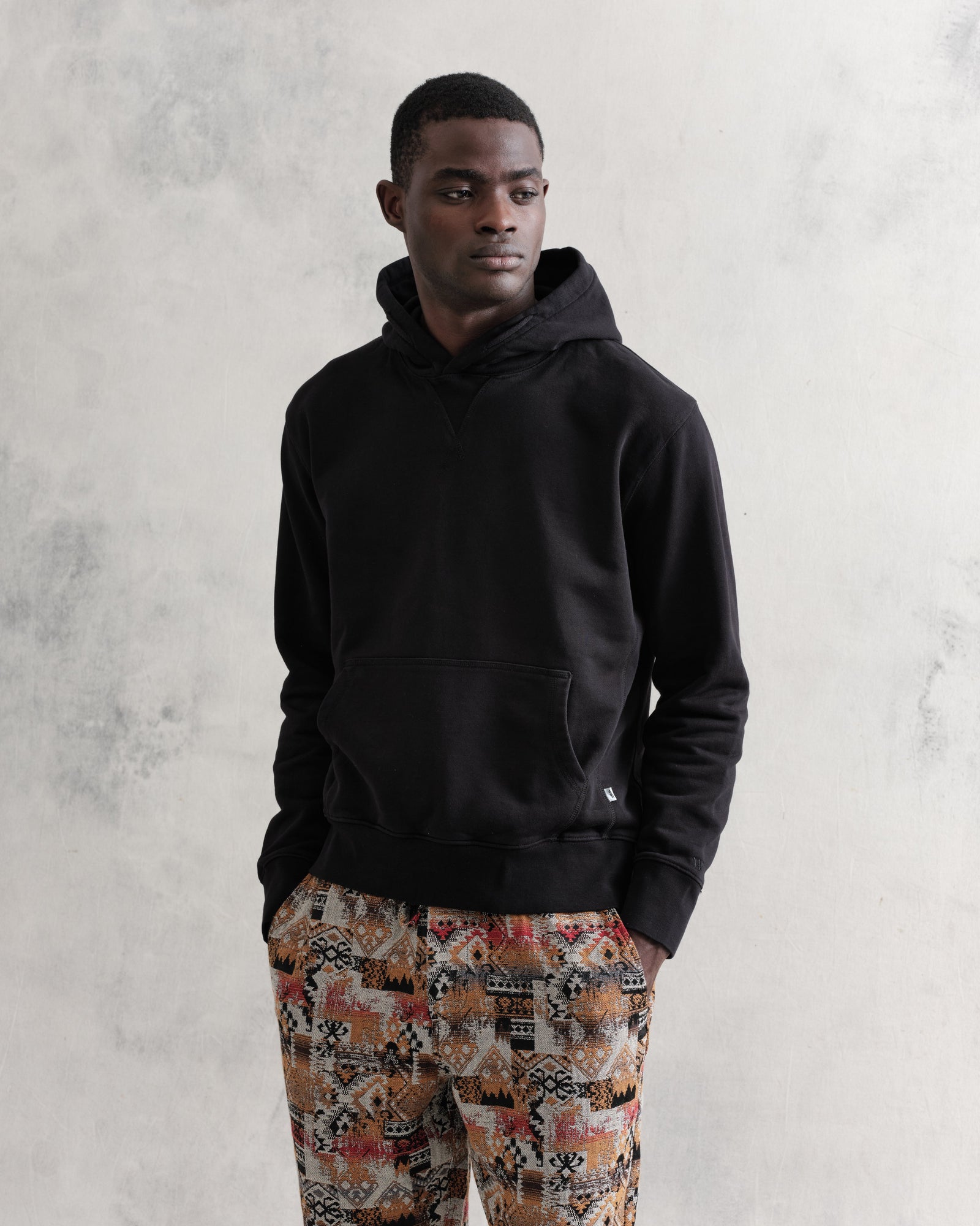 Organic cotton black hoodie sale