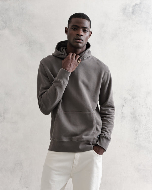 wax london Buxton - Charcoal Organic Cotton Hoodie