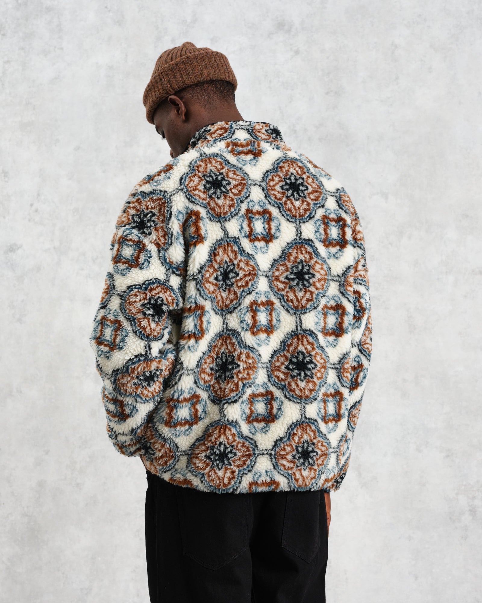 Camley - Ecru Tile Print Fleece | Wax London