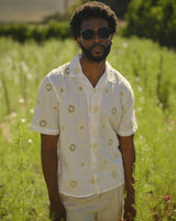 Didcot - White Corded Lace Short-Sleeve Shirt