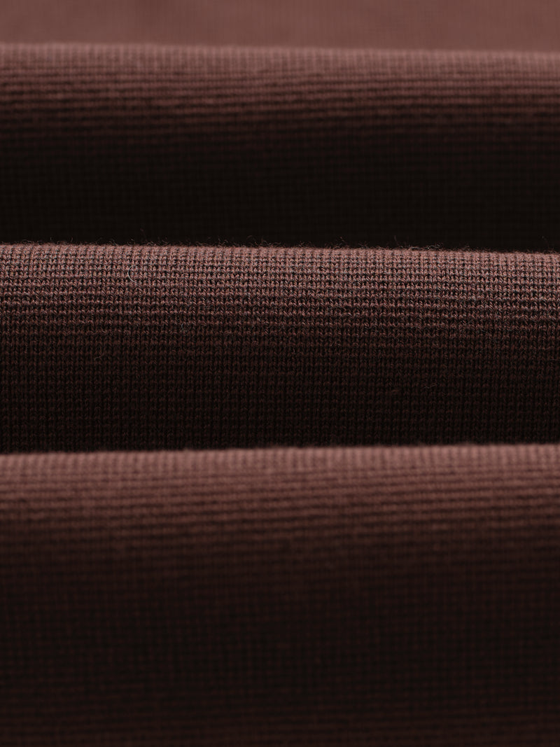 wax london men's Carter - Brown Open Collar Milano Knit Polo