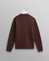 wax london men's Carter - Brown Open Collar Milano Knit Polo