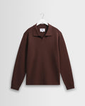 Carter - Brown Open Collar Milano Knit Polo