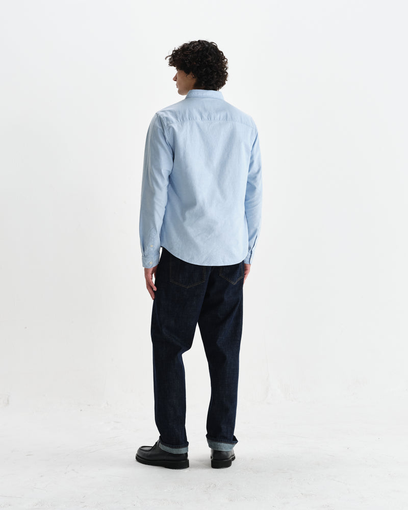 Wax London Caspian - Pale Blue Cotton Oxford Shirt Mens - Size: L