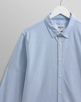 wax london men's Caspian - Pale Blue Cotton Oxford Shirt