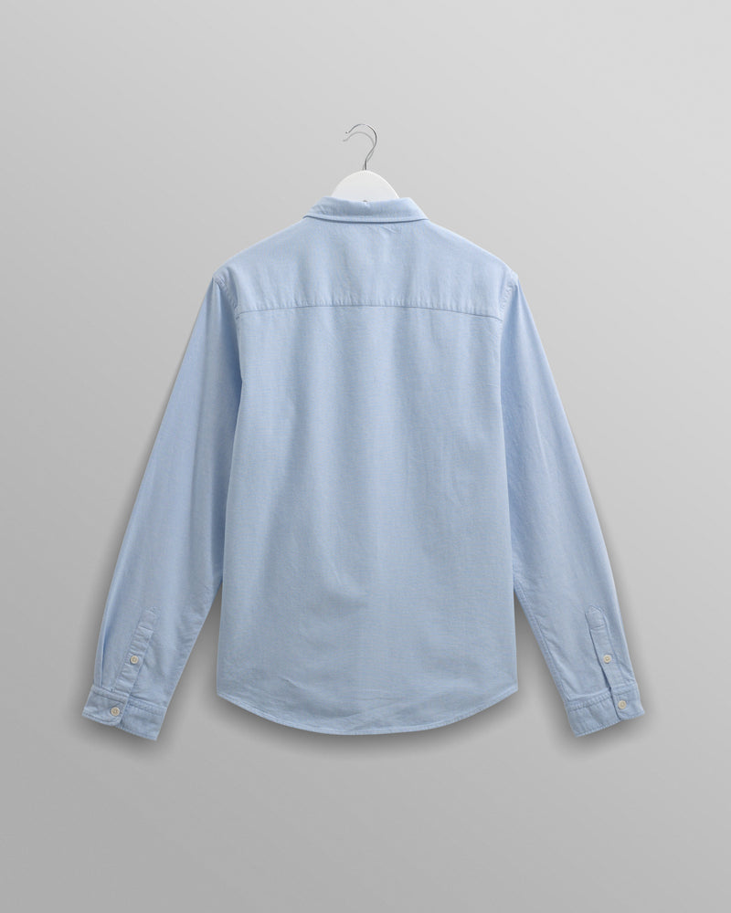 wax london men's Caspian - Pale Blue Cotton Oxford Shirt