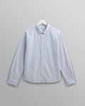 Caspian - White And Blue Stripe Cotton Oxford Shirt
