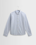 Caspian - White And Blue Stripe Cotton Oxford Shirt