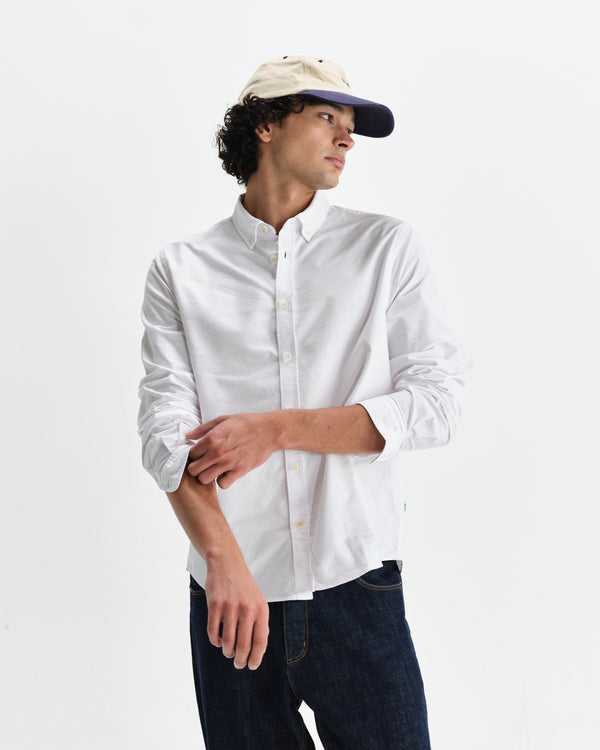 wax london men's Caspian - White Cotton Oxford Shirt