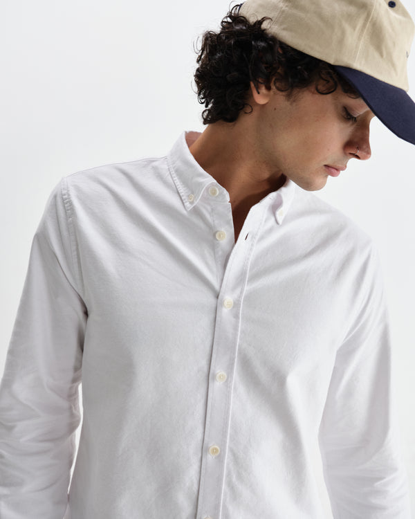 wax london men's Caspian - White Cotton Oxford Shirt