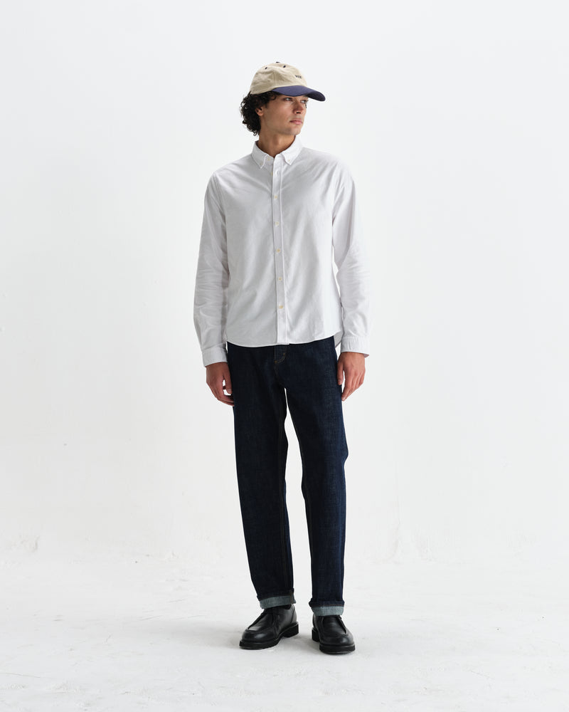 wax london men's Caspian - White Cotton Oxford Shirt