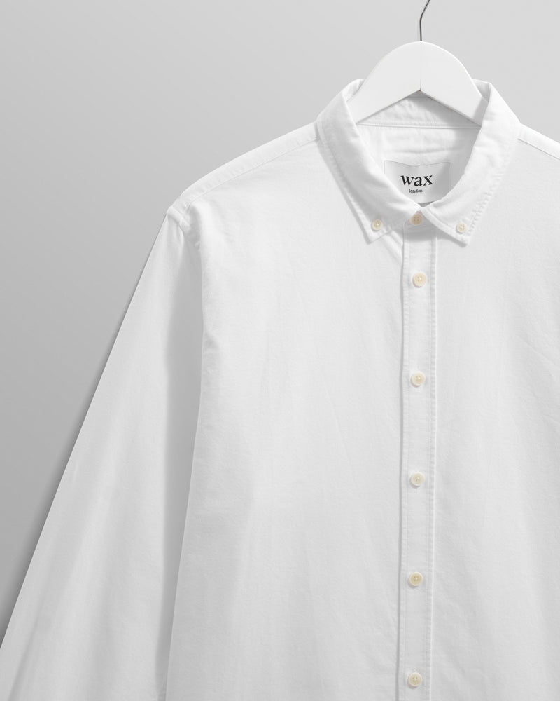 wax london men's Caspian - White Cotton Oxford Shirt