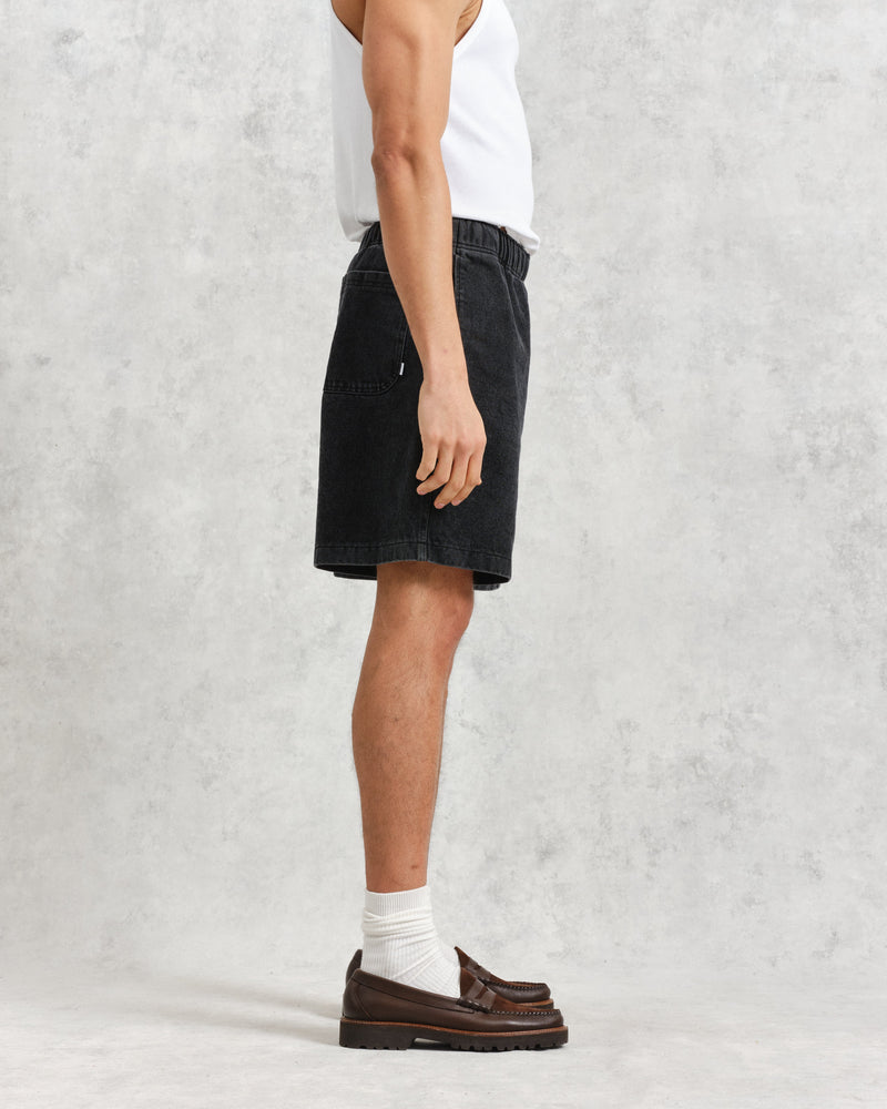 wax london Cedar Shorts Black Denim