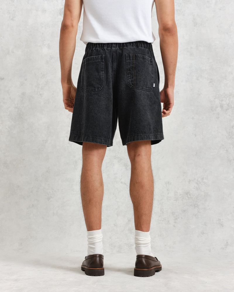 wax london Cedar Shorts Black Denim