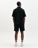 Clayland - Bottle Green Textured Waffle Short-Sleeve Shirt
