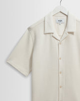 Clayland - Ecru Textured Waffle Short-Sleeve Shirt