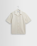 Clayland - Ecru Textured Waffle Short-Sleeve Shirt