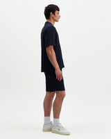 Clayland - Navy Textured Waffle Short-Sleeve Shirt