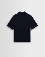 Clayland - Navy Textured Waffle Short-Sleeve Shirt