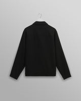 wax london Coleman - Black Double Weave Cotton Jacket