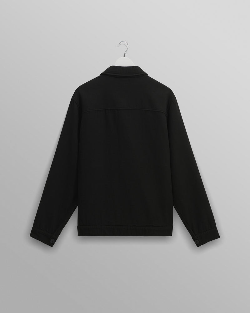 wax london Coleman - Black Double Weave Cotton Jacket