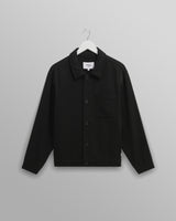 wax london Coleman - Black Double Weave Cotton Jacket