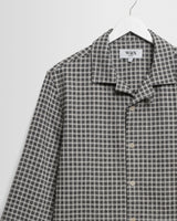 wax london men's Corey - Black And Ecru Mini Check Shirt
