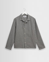 wax london men's Corey - Black And Ecru Mini Check Shirt