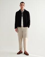 wax london men's Corey - Black Dobby Check Cotton Shirt