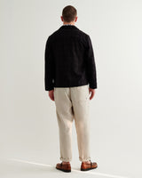 wax london men's Corey - Black Dobby Check Cotton Shirt