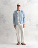 wax london Corey - Blue And White Twisted Stripe Cotton Shirt