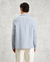 wax london Corey - Blue And White Twisted Stripe Cotton Shirt