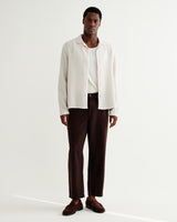 wax london men's Corey - Natural Cotton Twisted Stripe Shirt