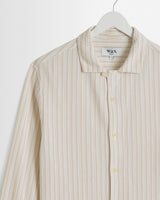 wax london men's Corey - Natural Cotton Twisted Stripe Shirt