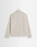 wax london men's Corey - Natural Cotton Twisted Stripe Shirt