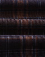 wax london men's Corey - Navy And Multicolour Check Corduroy Shirt