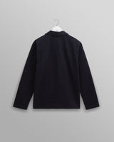 wax london men's Corey - Navy Seersucker Corduroy Shirt