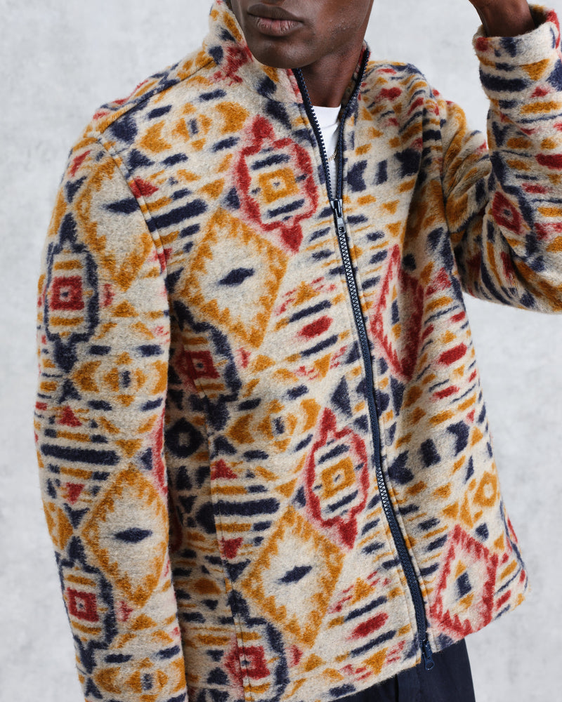 wax london Cozi - Multicolour Geometric Fleece Jacket